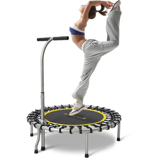 Foldable Mini Trampoline Rebounder With Adjustable T Bar Handle