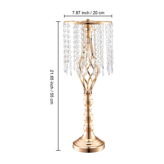 SucceBuy Crystal Wedding Flower Stand Metal Centerpiece Vase