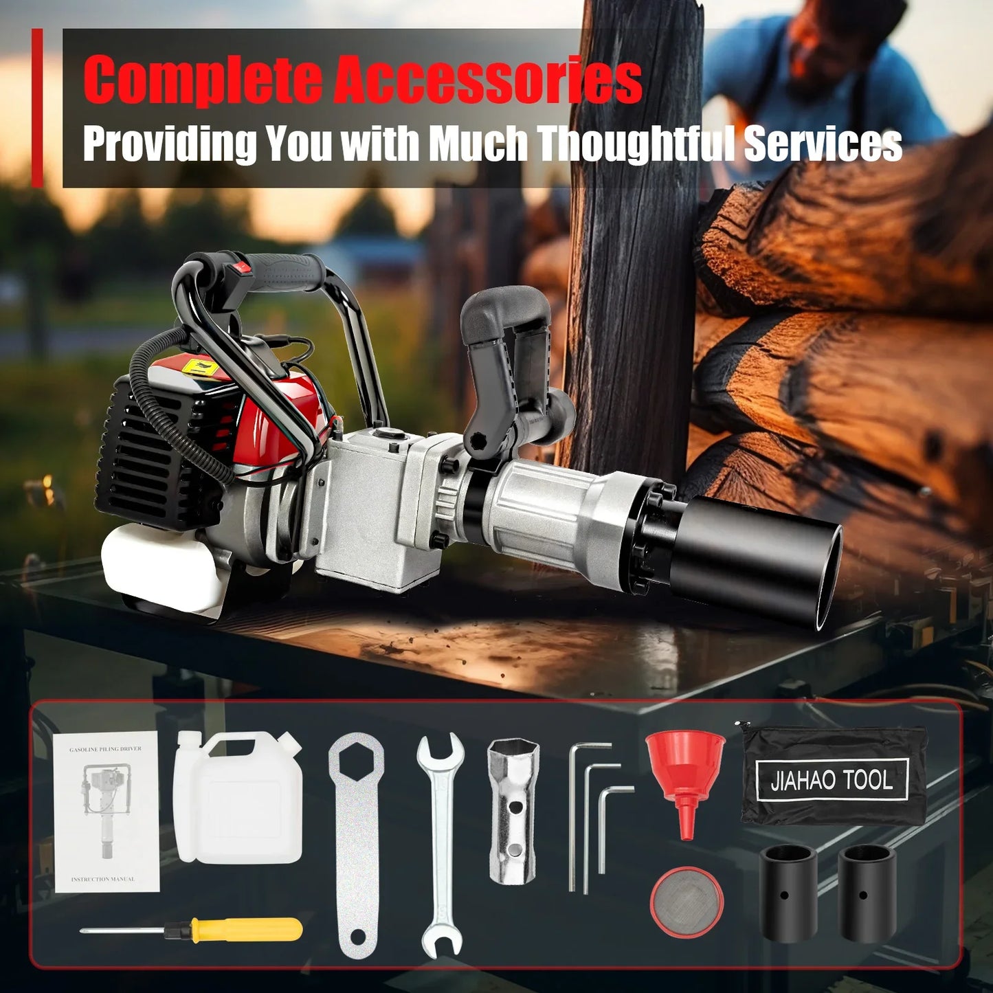 Gasoline Pile Driver 8500 RPM Two-Stroke Piling Tool for Fencing