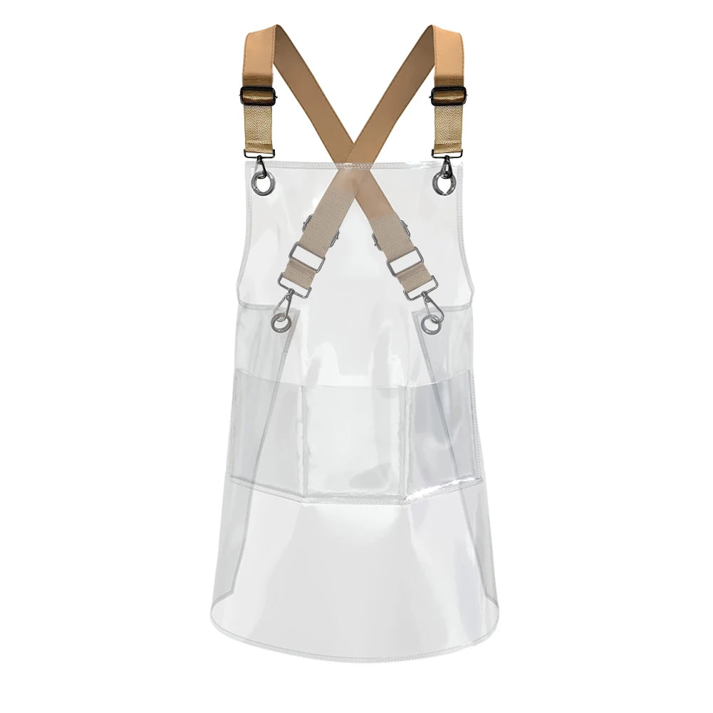 VKTECH Transparent Reusable Waterproof Apron For Kitchen Barber Salon