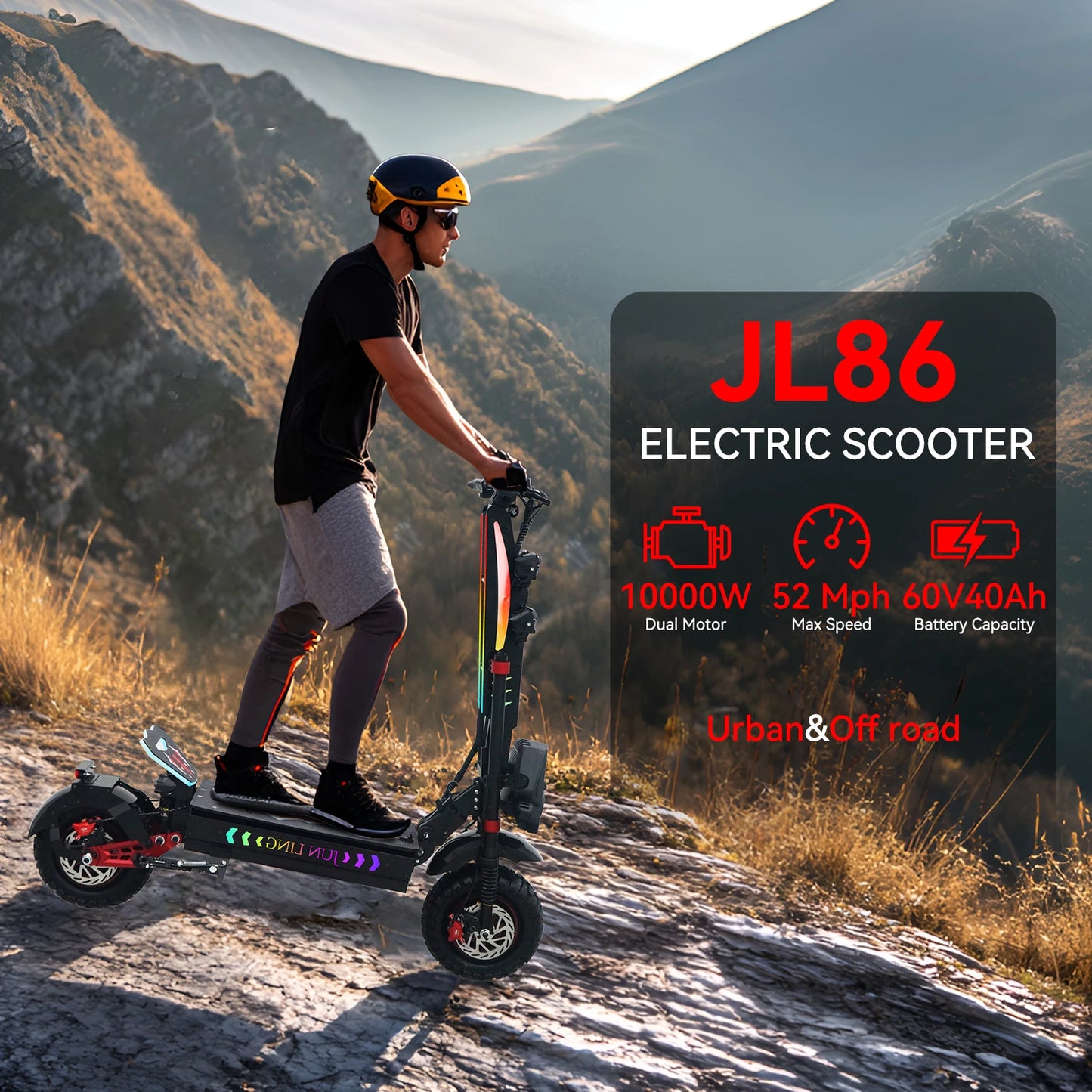 JL86 Electric Scooter Dual Motor 60V40Ah NFC Bluetooth For Adults