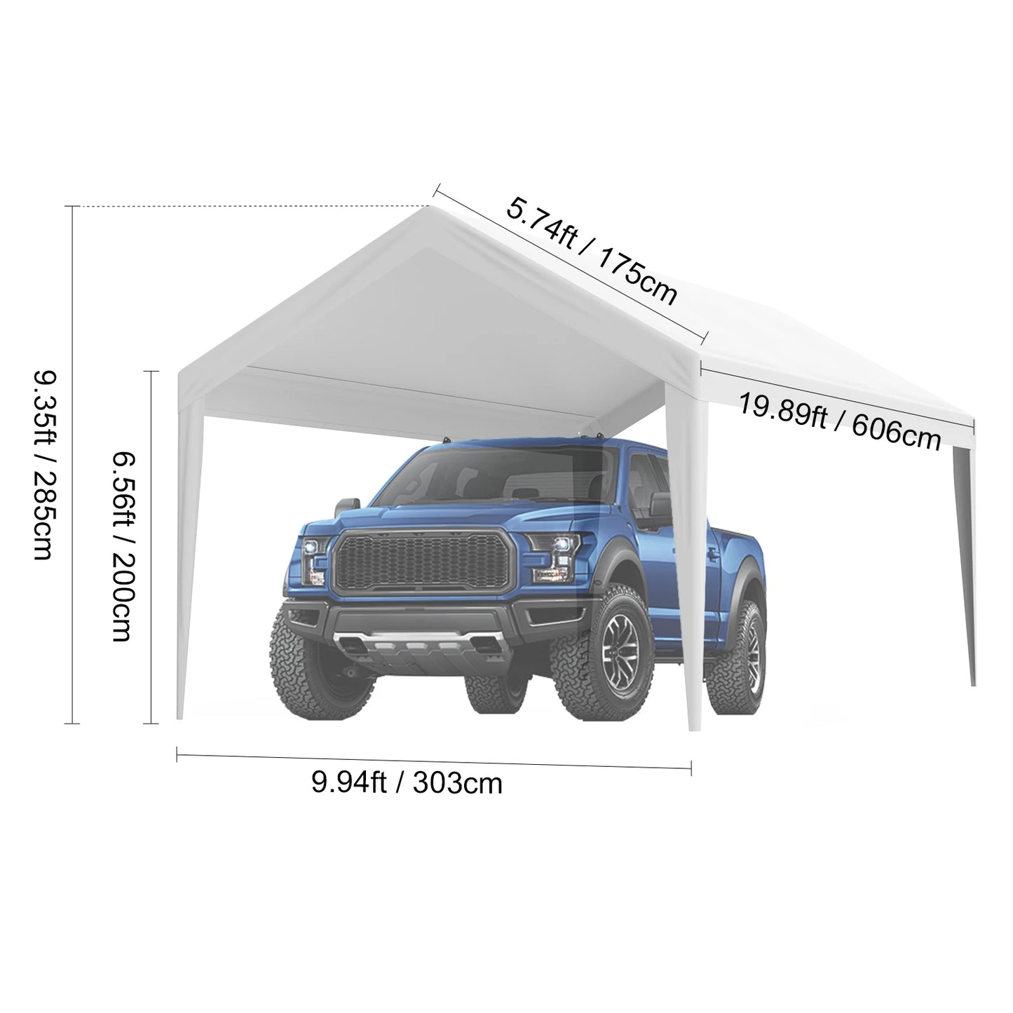 SucceBuy Carport Replacement Canopy Cover Heavy Duty Waterproof UV Protected