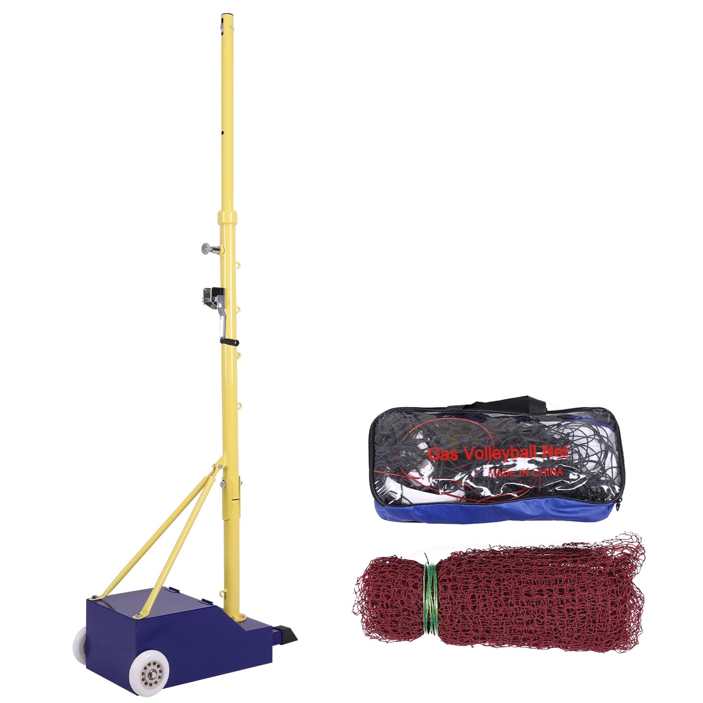 Badminton Volleyball Tennis Net Stand with Net Multi-functional Air Volleyball Rack with Wheels Ideal for Backyard Park School