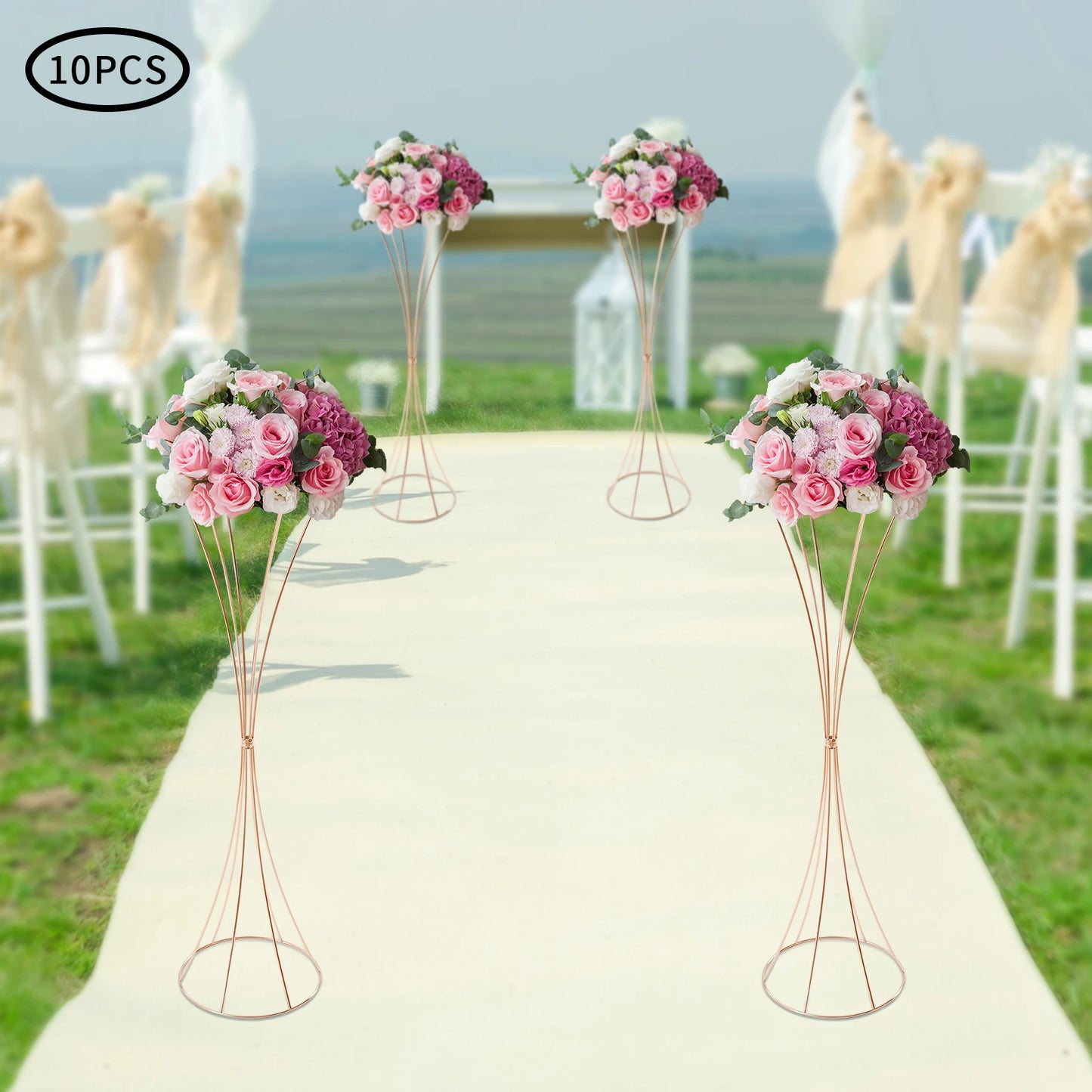 Metal Wedding Centerpiece Vase Stand for Table Decor Stackable