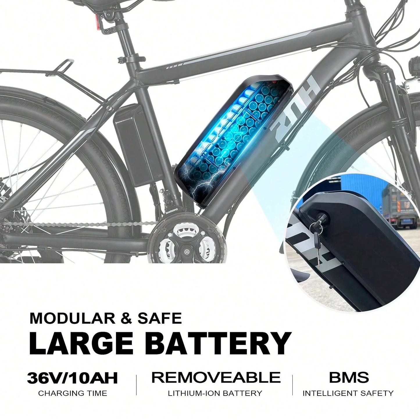 ZNH Electric Bicycle Peak 1000W For Adult, 48V13AH Battery Extended Life, 26" Tire 20 MPH Eletric Mountain Bicycle, Professional