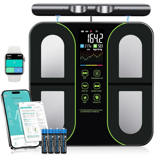 Smart Body Fat Scale With 8-Electrode Tech, BMI Analysis