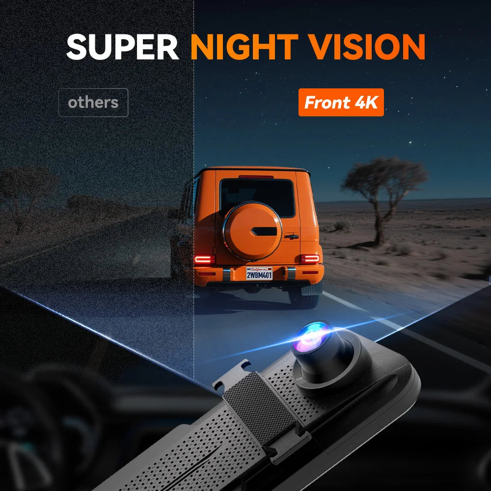 WOLFBOX M40 Dashboard Cam 4K Plus 1080P Front and Rear