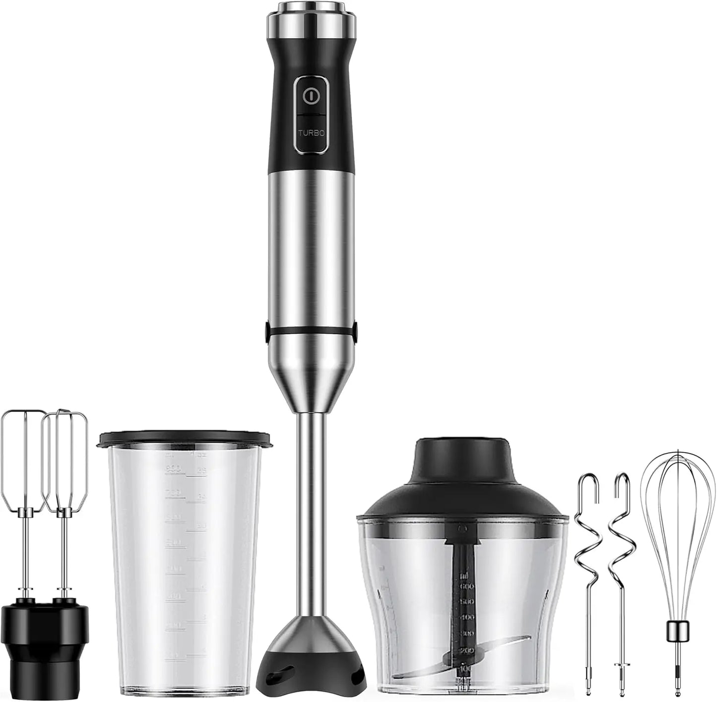 6-in-1 1000W Immersion Blender With Whisk And Chopper 20 Speeds
