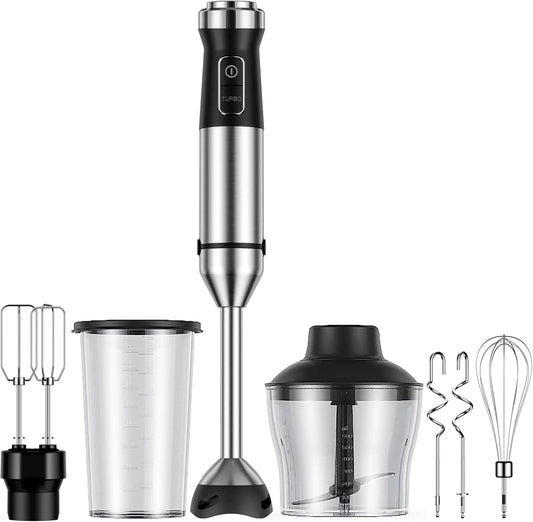 6-in-1 1000W Immersion Blender With Whisk And Chopper 20 Speeds