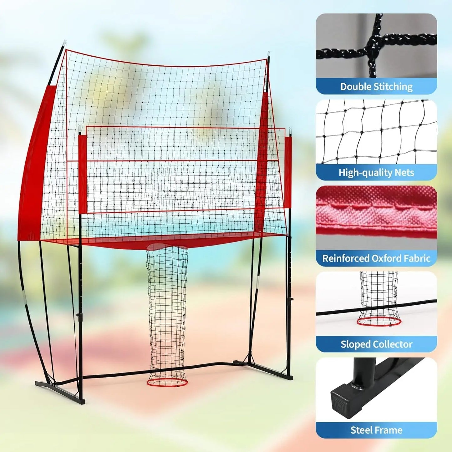 8x11 Ft Volleyball Practice Net,Height Adjustable Volleyball Training Equipment,Portable Volleyball Net with Carry Bag