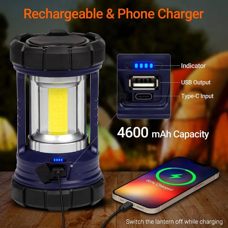 3200LM LED Camping Lantern With 4600mAh Phone Charger