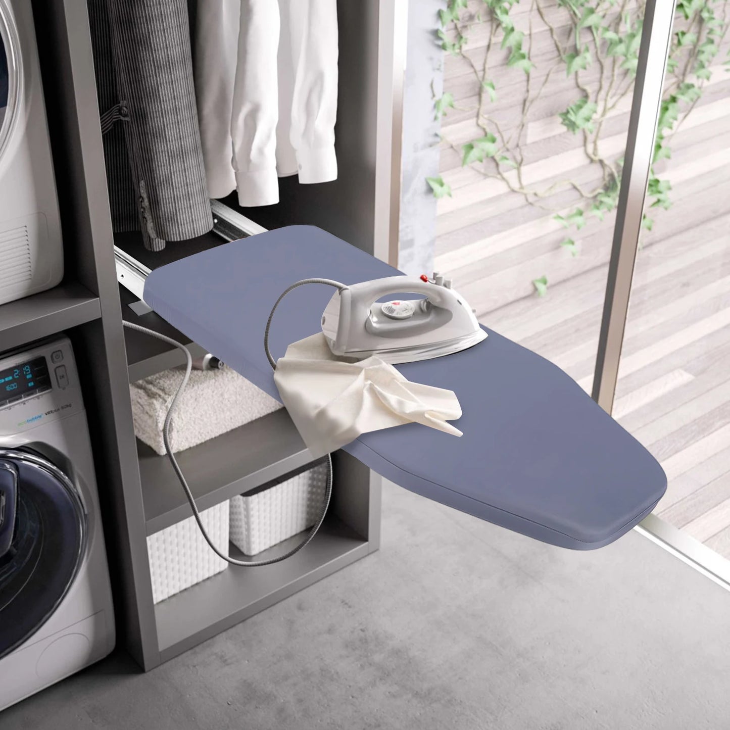 Modern Retractable Ironing Board For Cabinet Closet Pull Push Stowaway