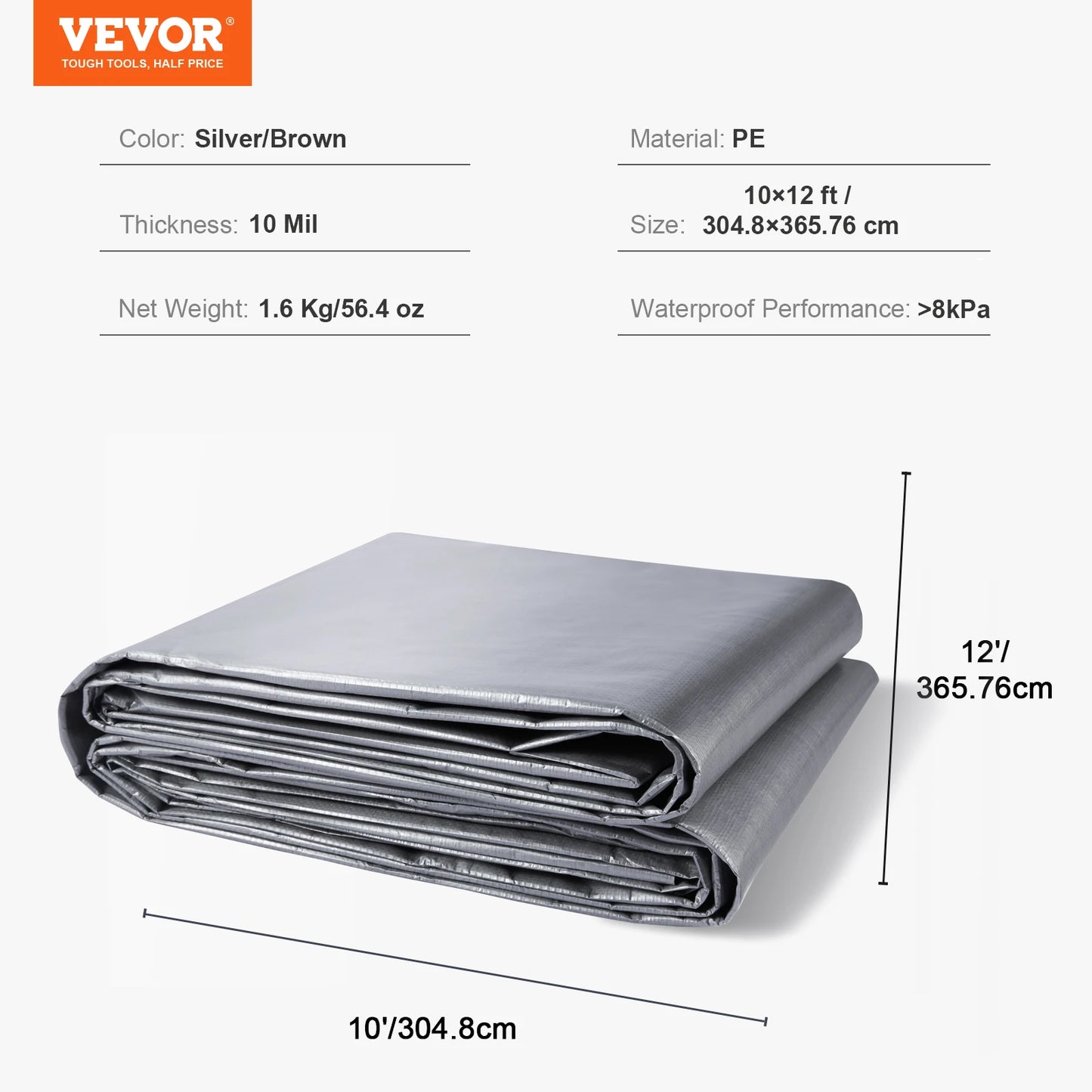 SucceBuy Heavy Duty Tarp Waterproof Tarpaulin With Grommets