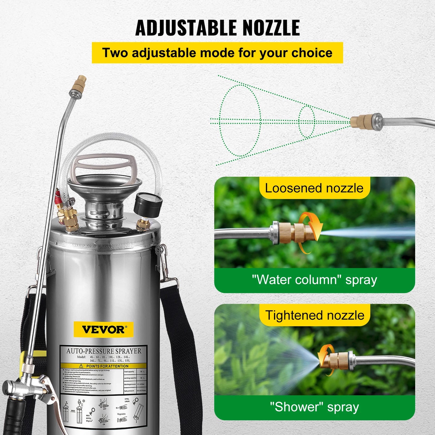 Hand Powered Stainless Steel Sprayer For Garden And Lawn Cleaning