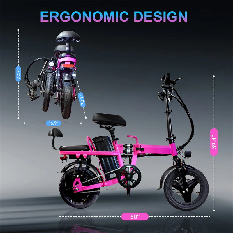 AILIFE Foldable Electric City E Bike 20 MPH 48V 20Ah
