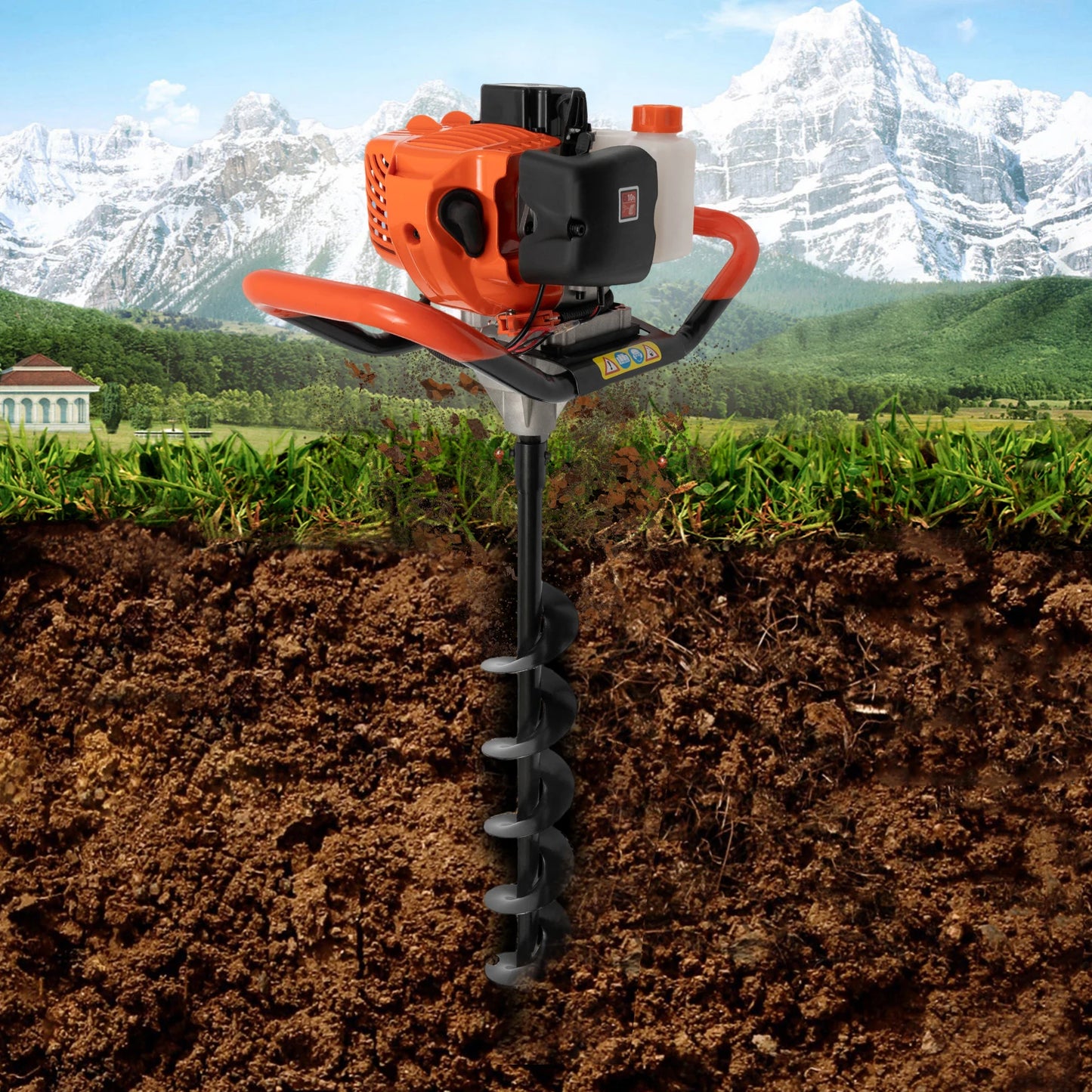 CNCEST 2 Stroke Petrol Earth Auger Garden Post Hole Digger