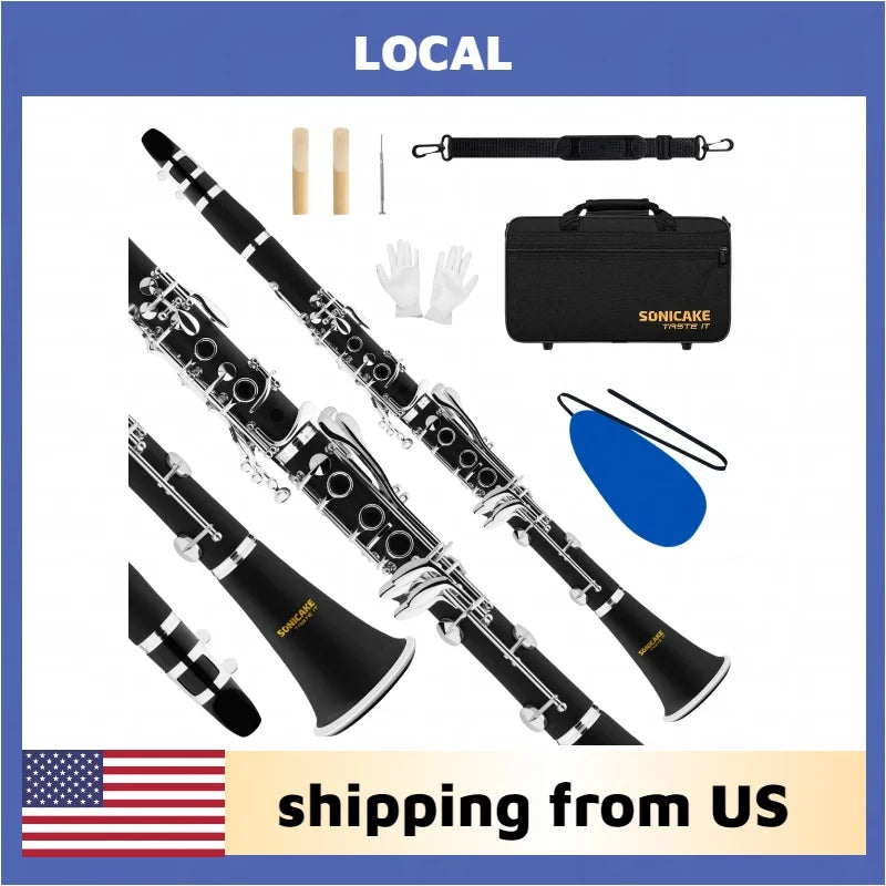 Sonicake Bb Clarinet For Beginners With Hard Rubber Body