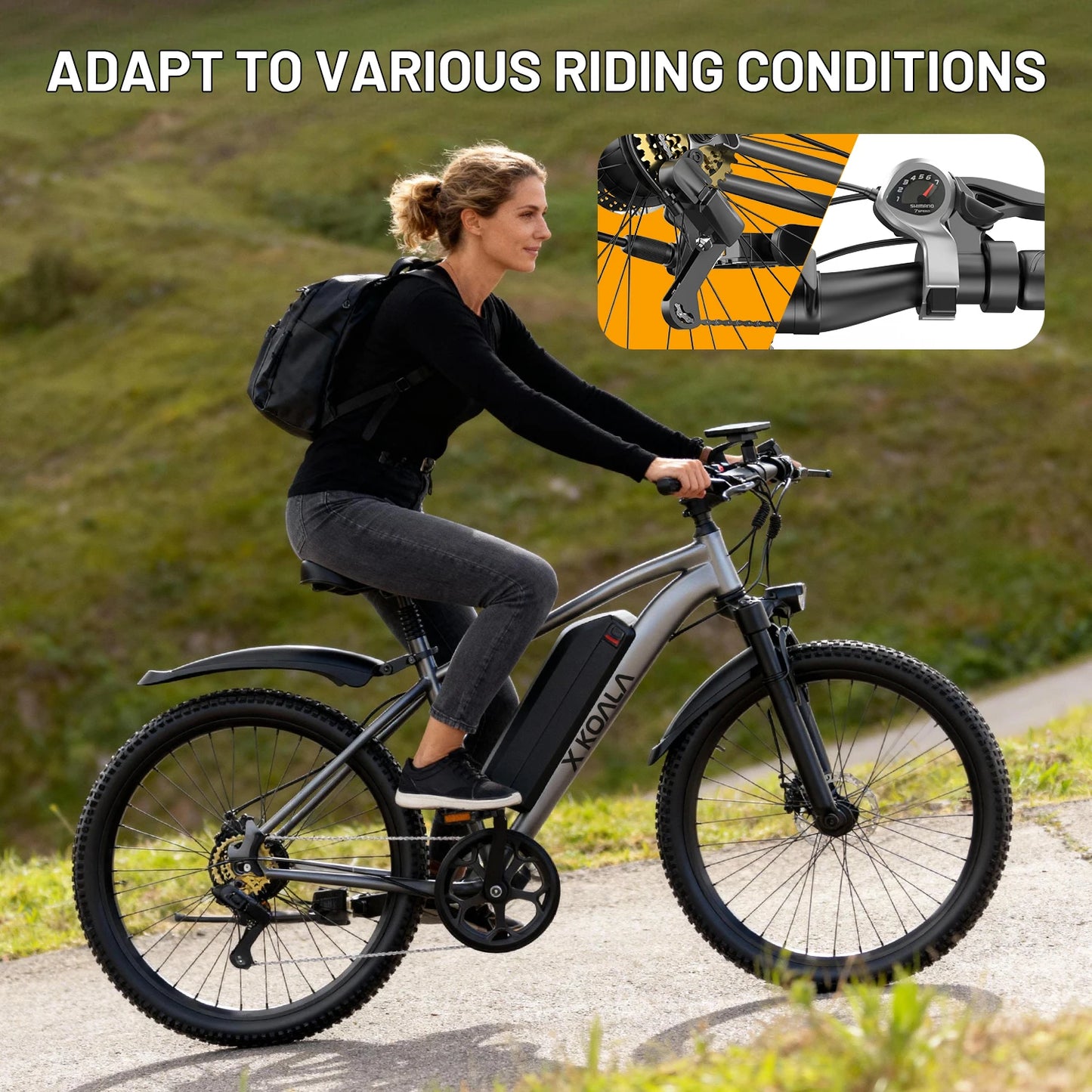 X-koala 7-Speed Electric Mountain Bike 55 Mile Range