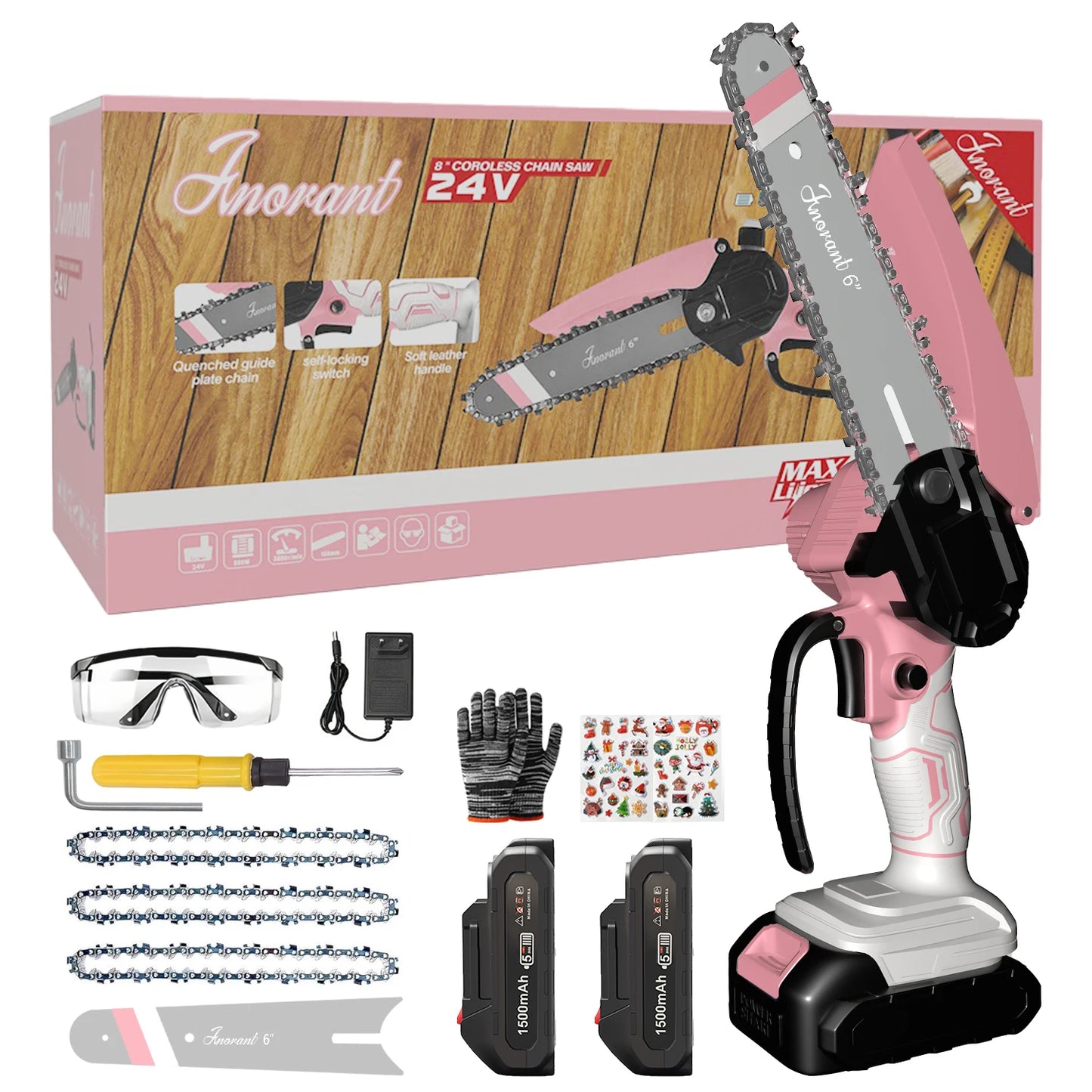 Cordless Chainsaw With Dual Batteries Portable Tree Cutter