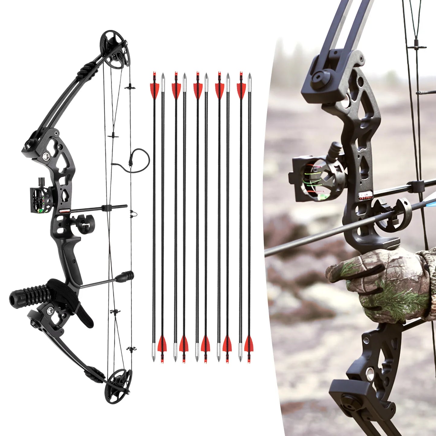 Right Handed Compound Bow Kit For Adults And Teens