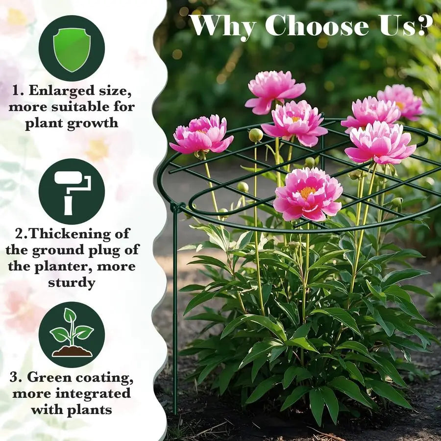 Grow Through Plant Supports Grid Top Three Leg Peony Cages