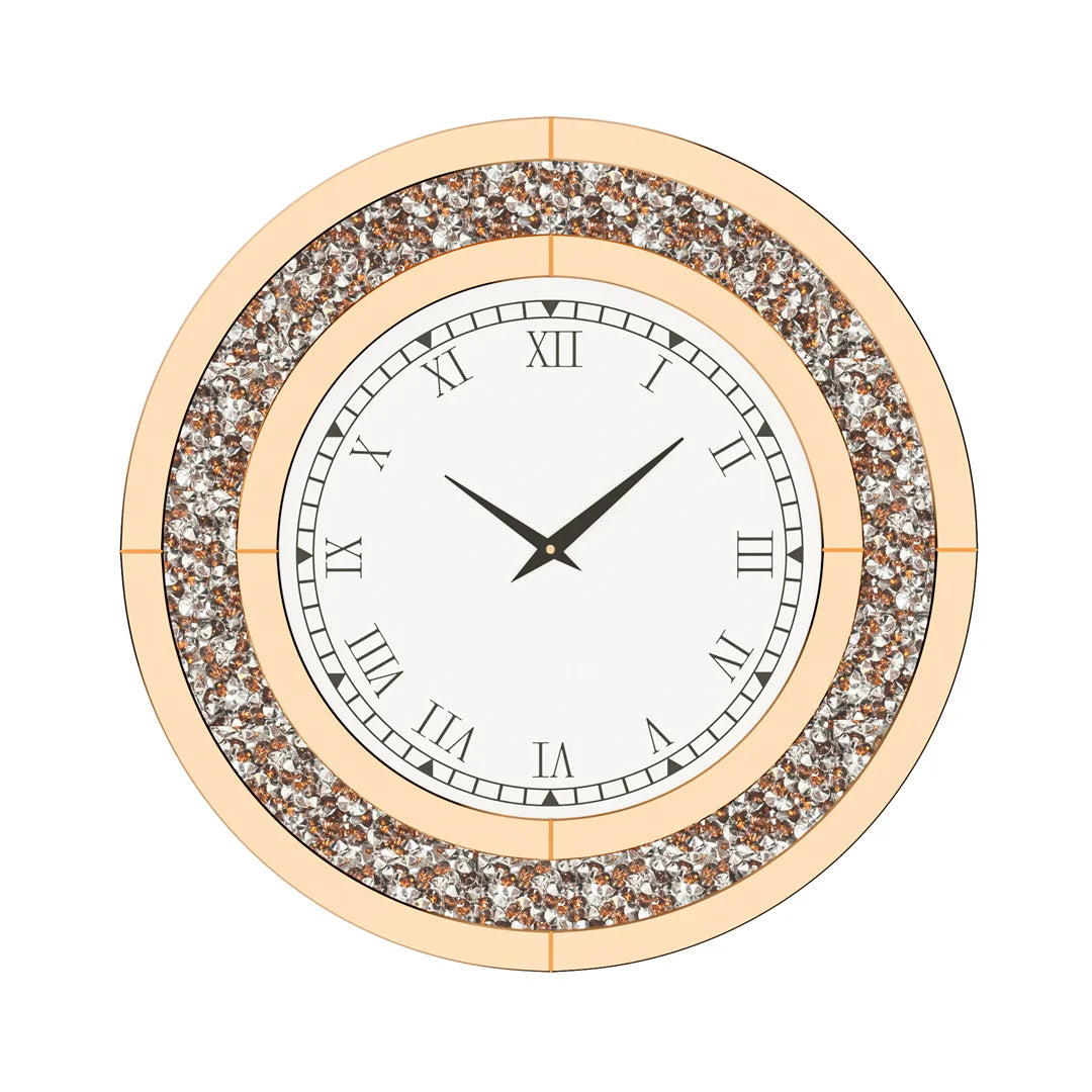 LUVODI Modern 3D Crystal Wall Clock With Roman Numerals