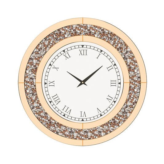 LUVODI Modern 3D Crystal Wall Clock With Roman Numerals