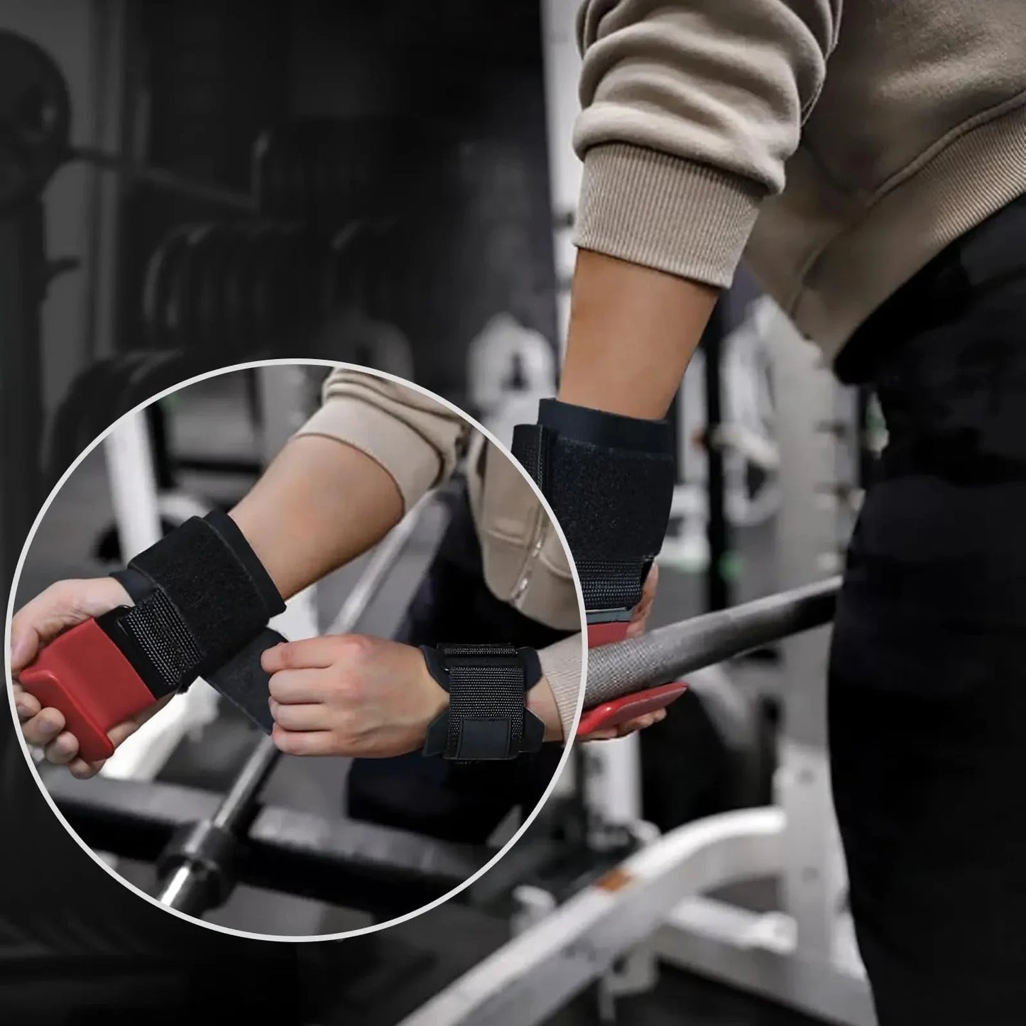 Fitness Lifting Hooks And Wrist Straps For Hand Grip Support