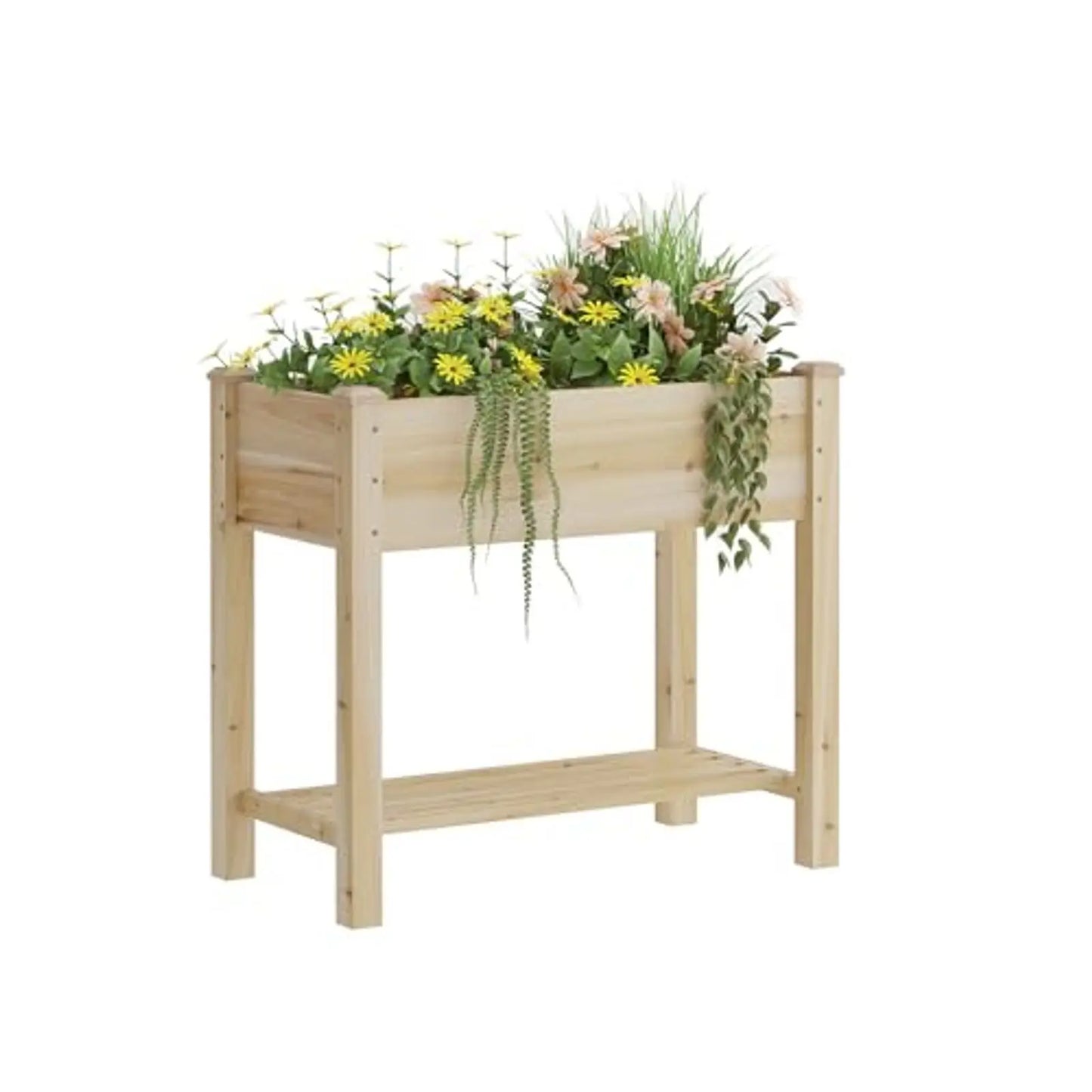 Wood Raised Garden Bed With Legs Elevated Planter Box