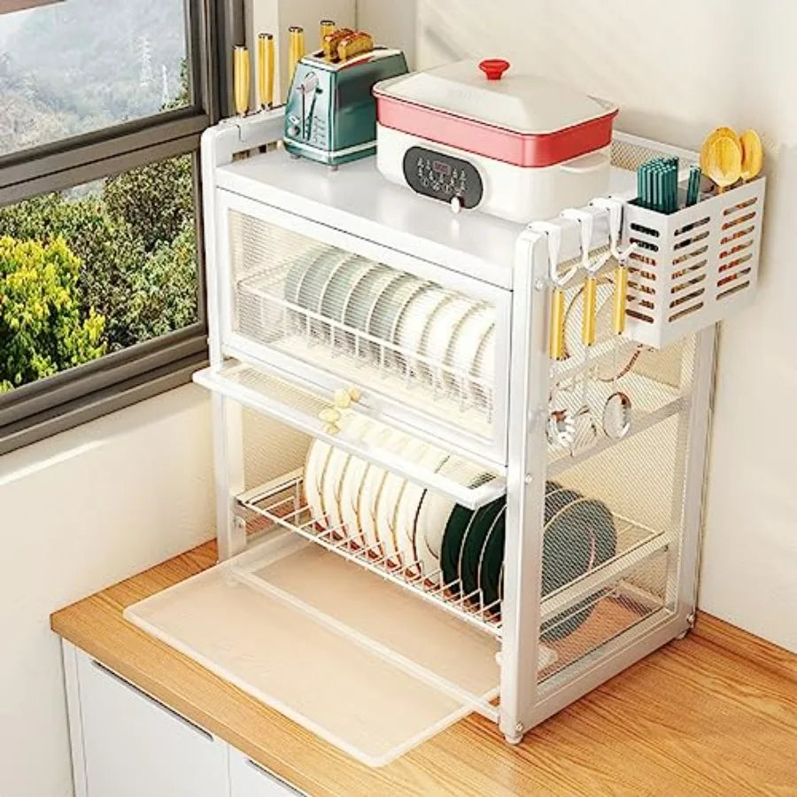Stainless Steel Dish Drying Rack 2-Tier for Kitchen Counter