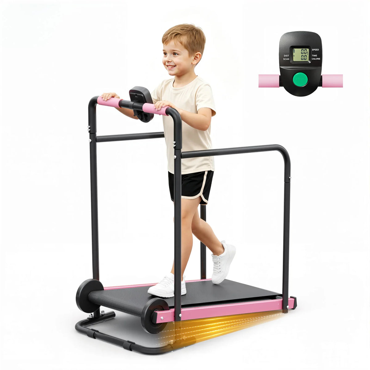Akluer Non Electric Kids Walking Pad Treadmill With Padded Rails