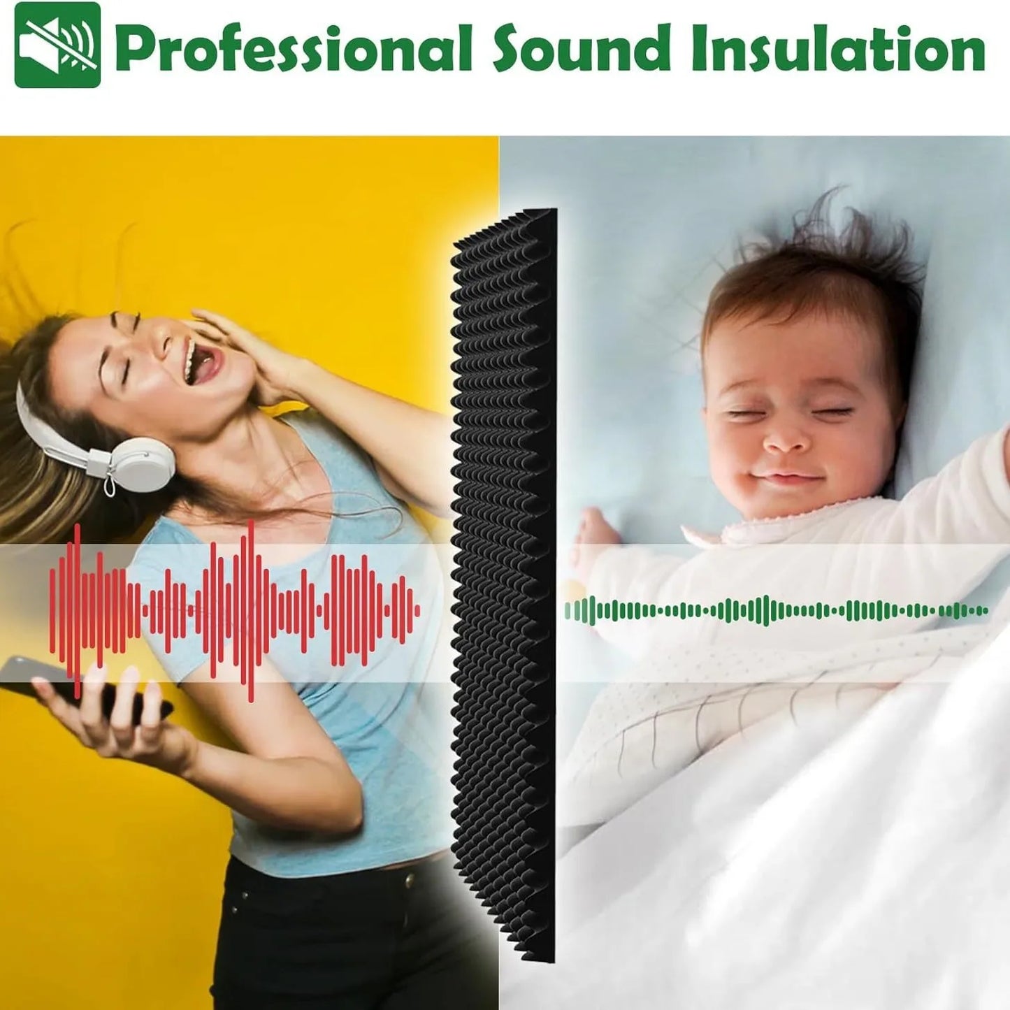 Self-Adhesive Eggcrate Soundproof Foam Panels For Home Studio