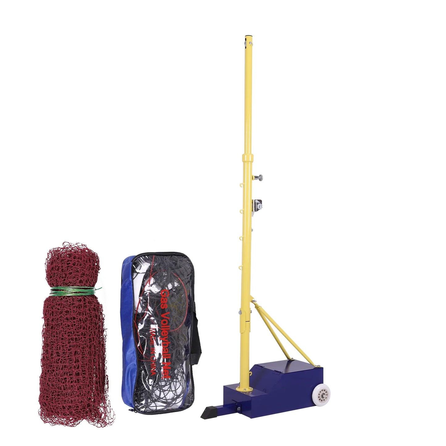 Badminton Volleyball Tennis Net Stand with Net Multi-functional Air Volleyball Rack with Wheels Ideal for Backyard Park School