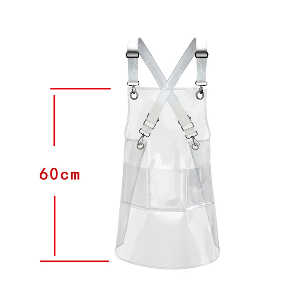 VKTECH Transparent Reusable Waterproof Apron For Kitchen Barber Salon