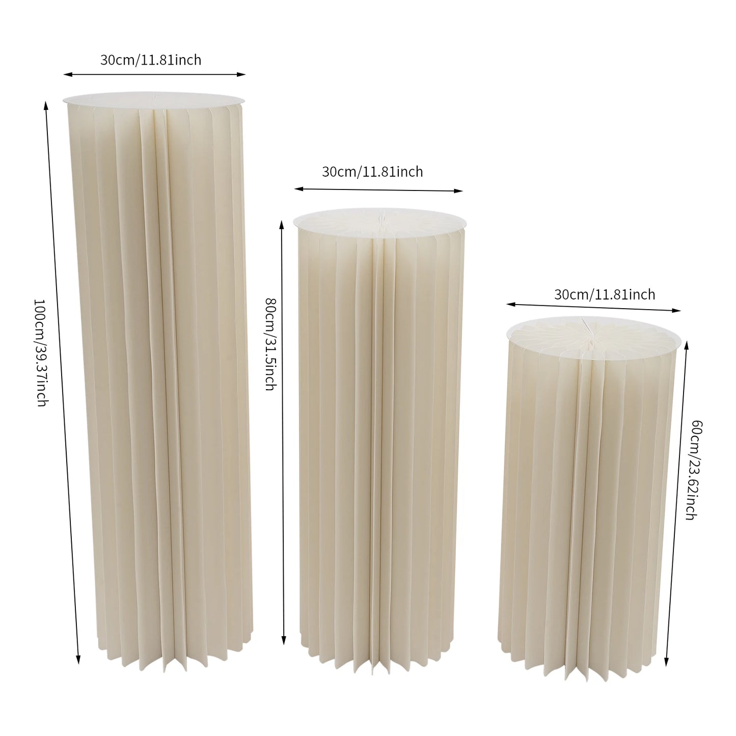 Wedding Party Flower Stand Cylinders Set Foldable Cardboard Centerpieces