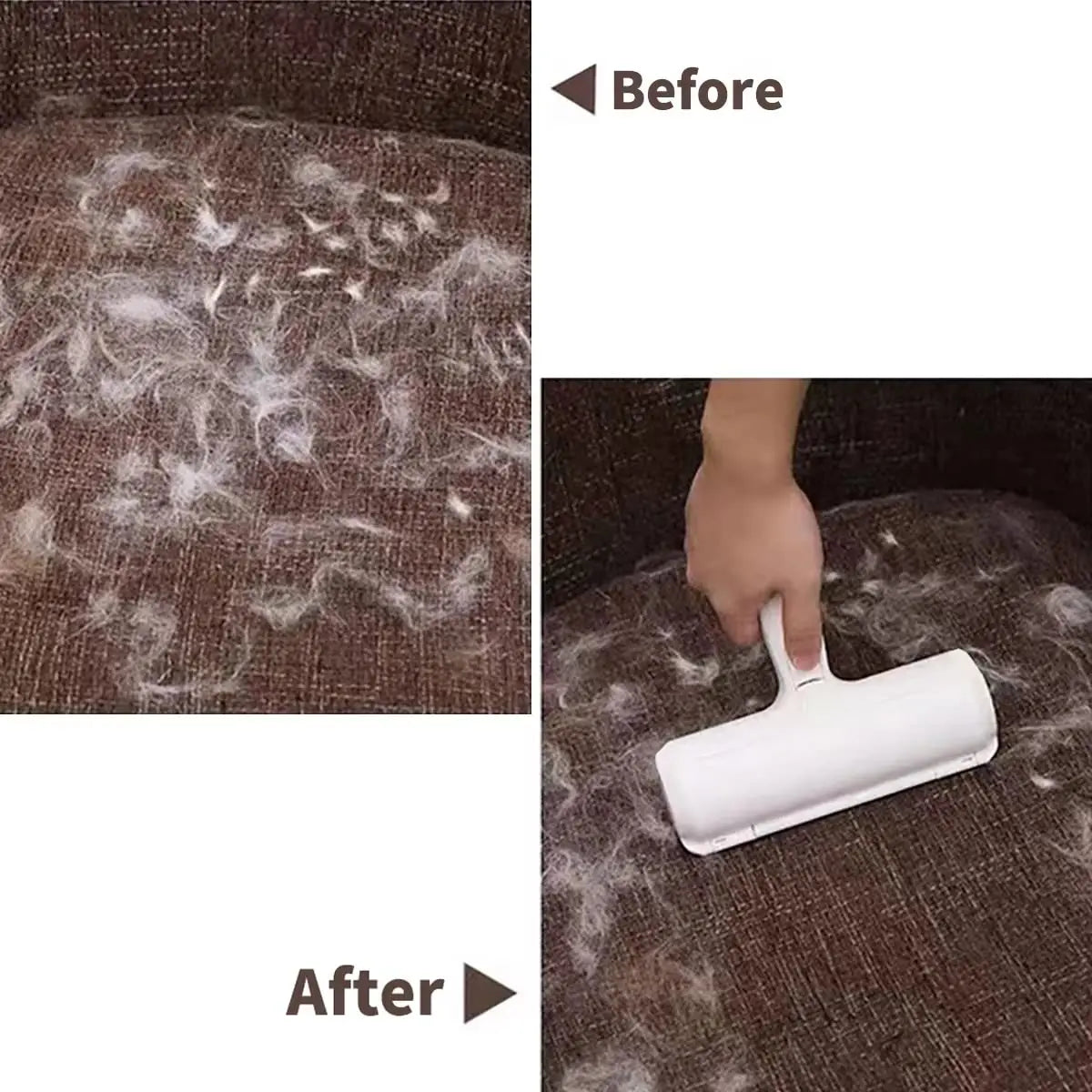 Pet Hair Remover Roller Self Cleaning Base For Furniture