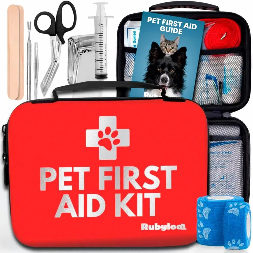 Vet Approved Pet First Aid Kit for Dogs and Cats with Travel Case