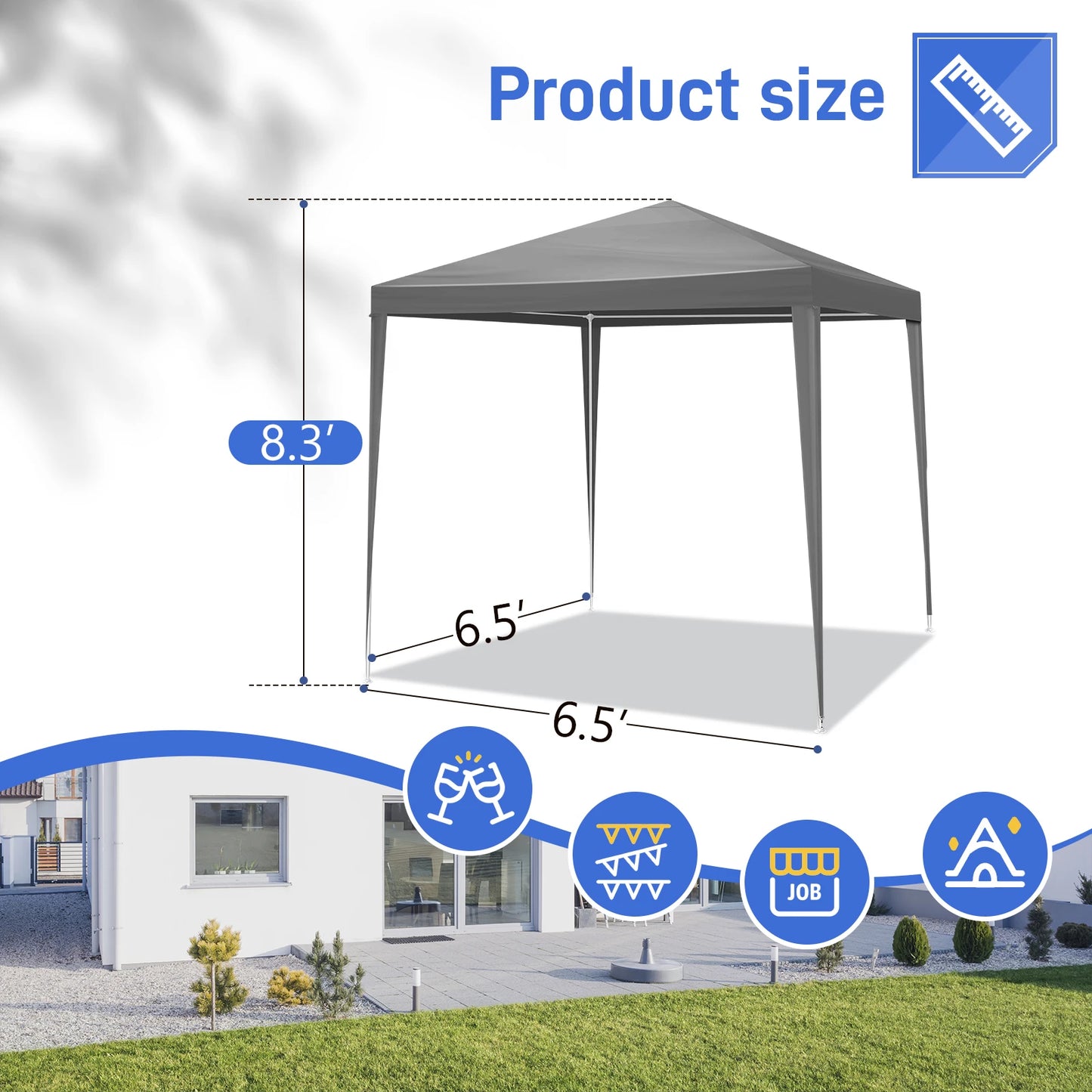 Portable Four-Sided Party Tent for Outdoor Events and Gatherings
