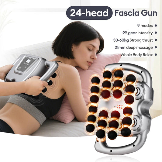 Iebilif 24 Head Fascia Gun 9 Modes High Frequency Massage