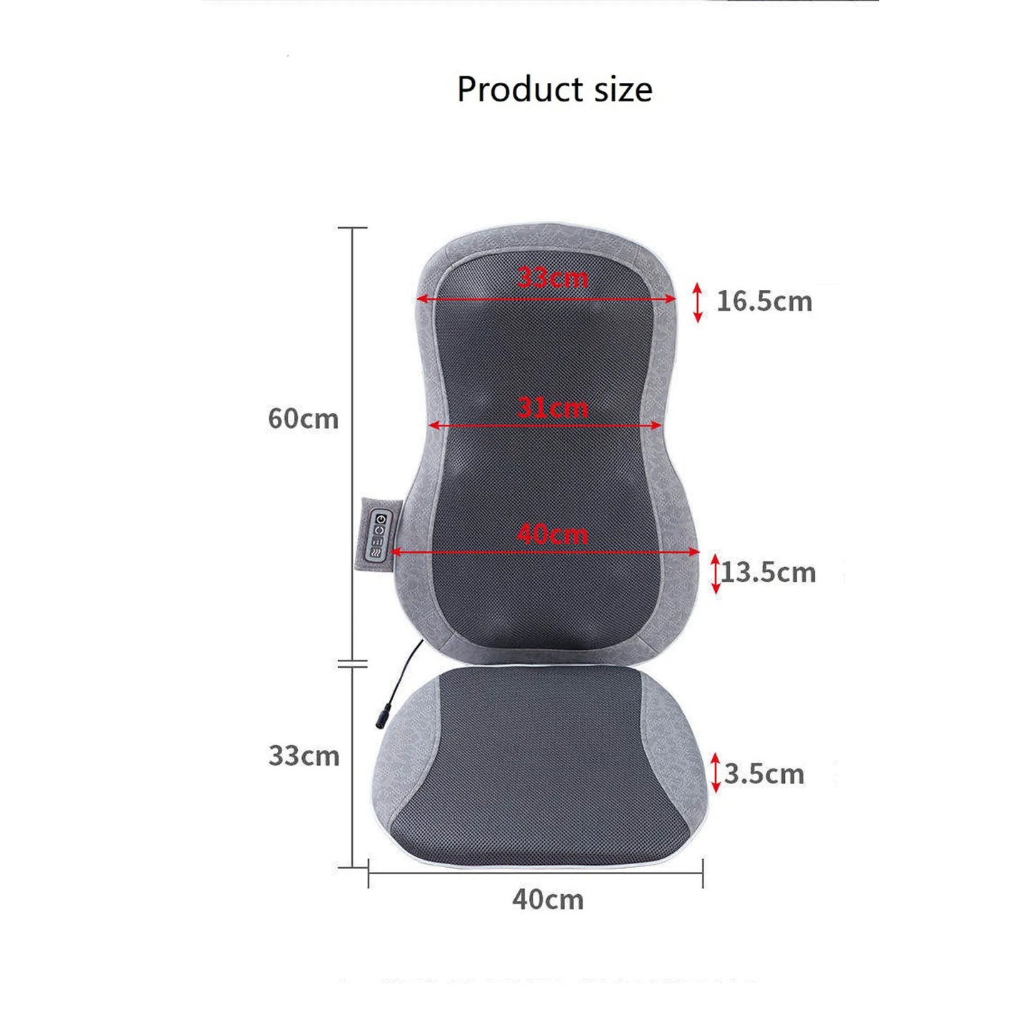 Car Massage Cushion Fast Shipment  Electric Heating Kneading Shiatsu Thai Massage Back Waist Massager 3D design Kneading Heads