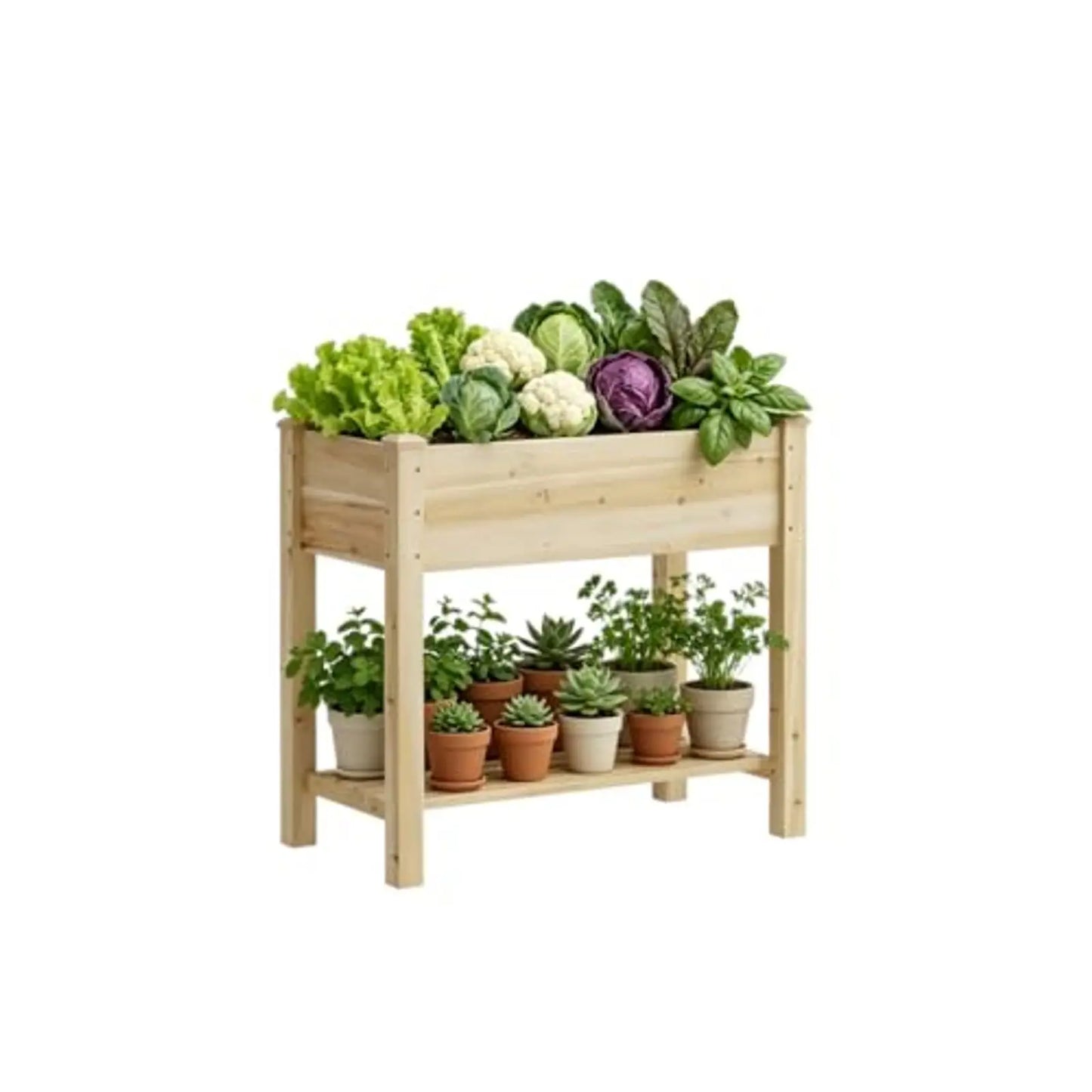 Wood Raised Garden Bed With Legs Elevated Planter Box