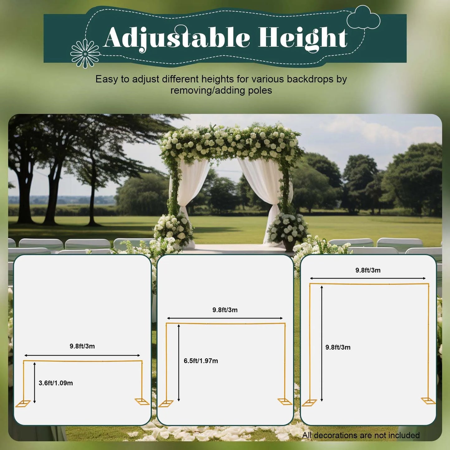 Henan Adjustable Square Wedding Arch Stand For Ceremony Backdrop