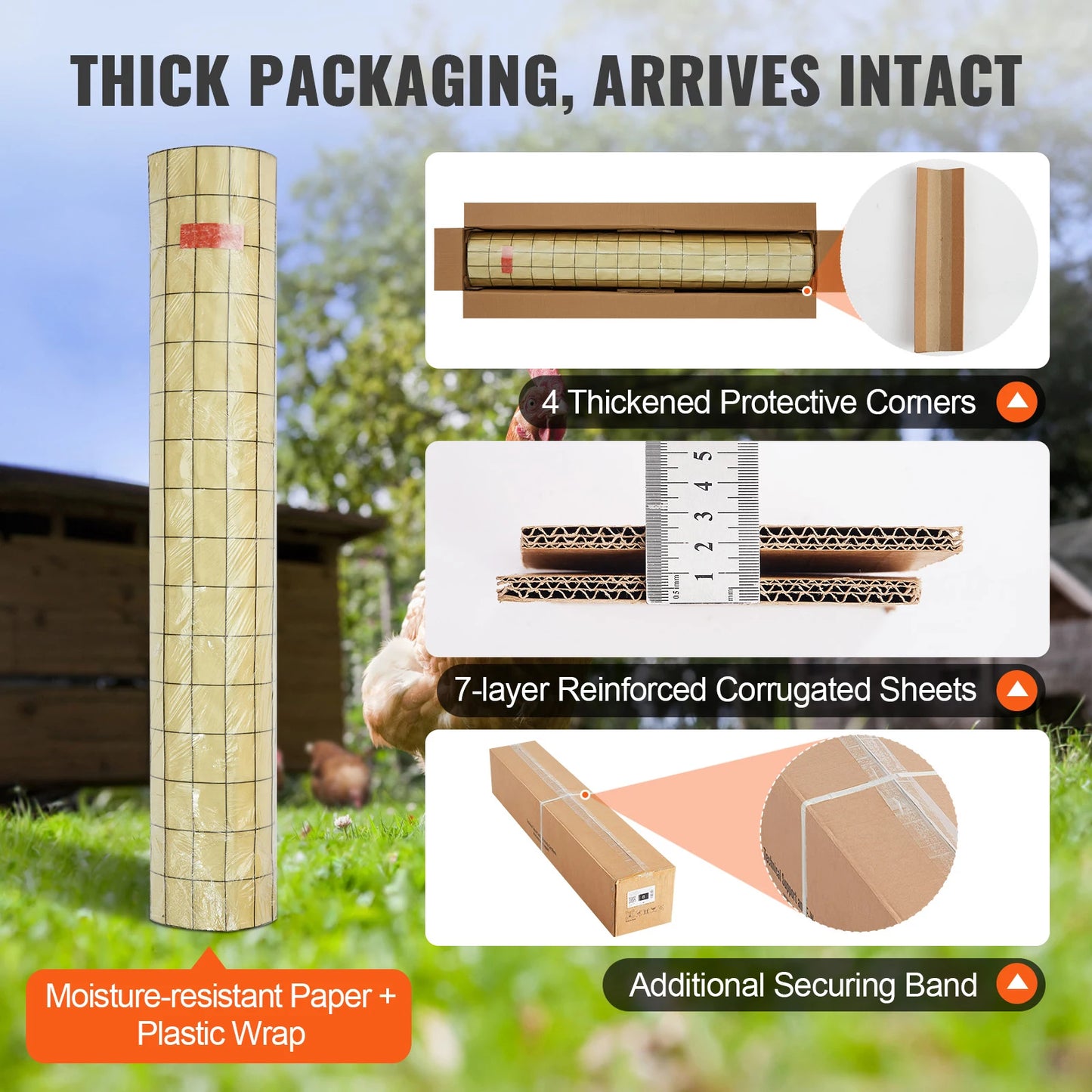 VEVOR Galvanized Vinyl Coated Hardware Cloth Wire Mesh Roll For Poultry Fencing