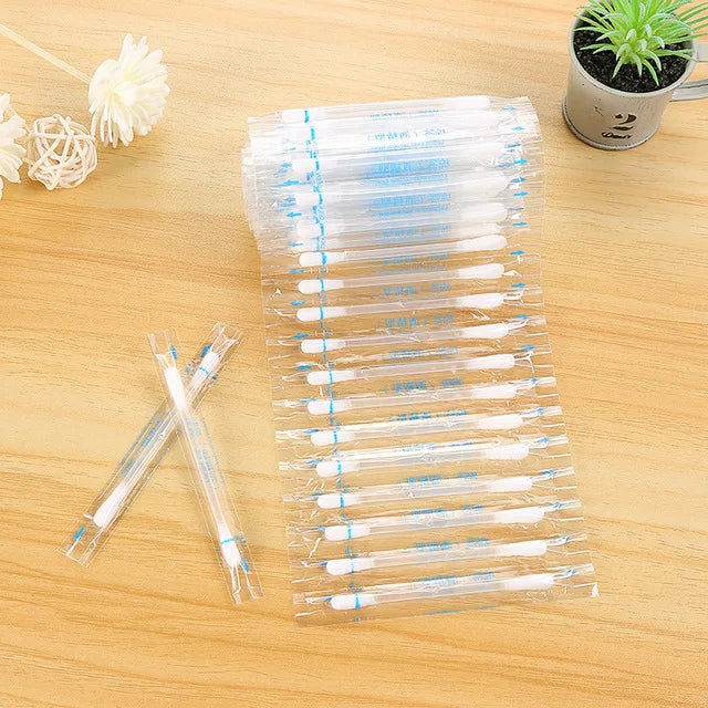 50pcs Disposable Medical Iodine Cotton Swabs Skin Disinfection Clean Alcohol Cotton Stick