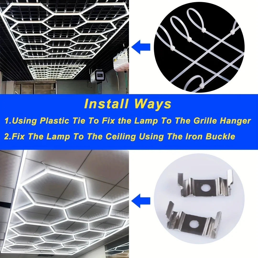 Hexagon LED Garage Light For Workshop And Garage Durable Design