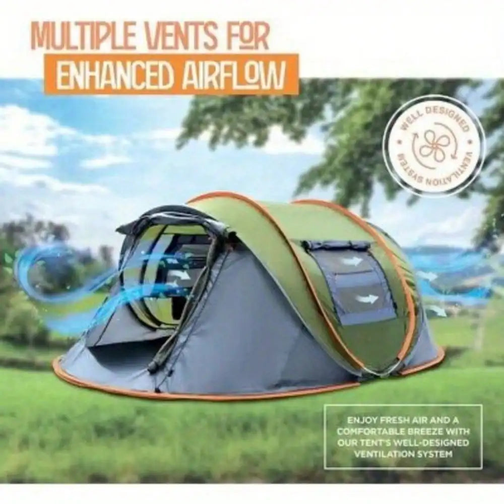 Camping Tent Pop Up With Two Doors UPF50 Waterproof