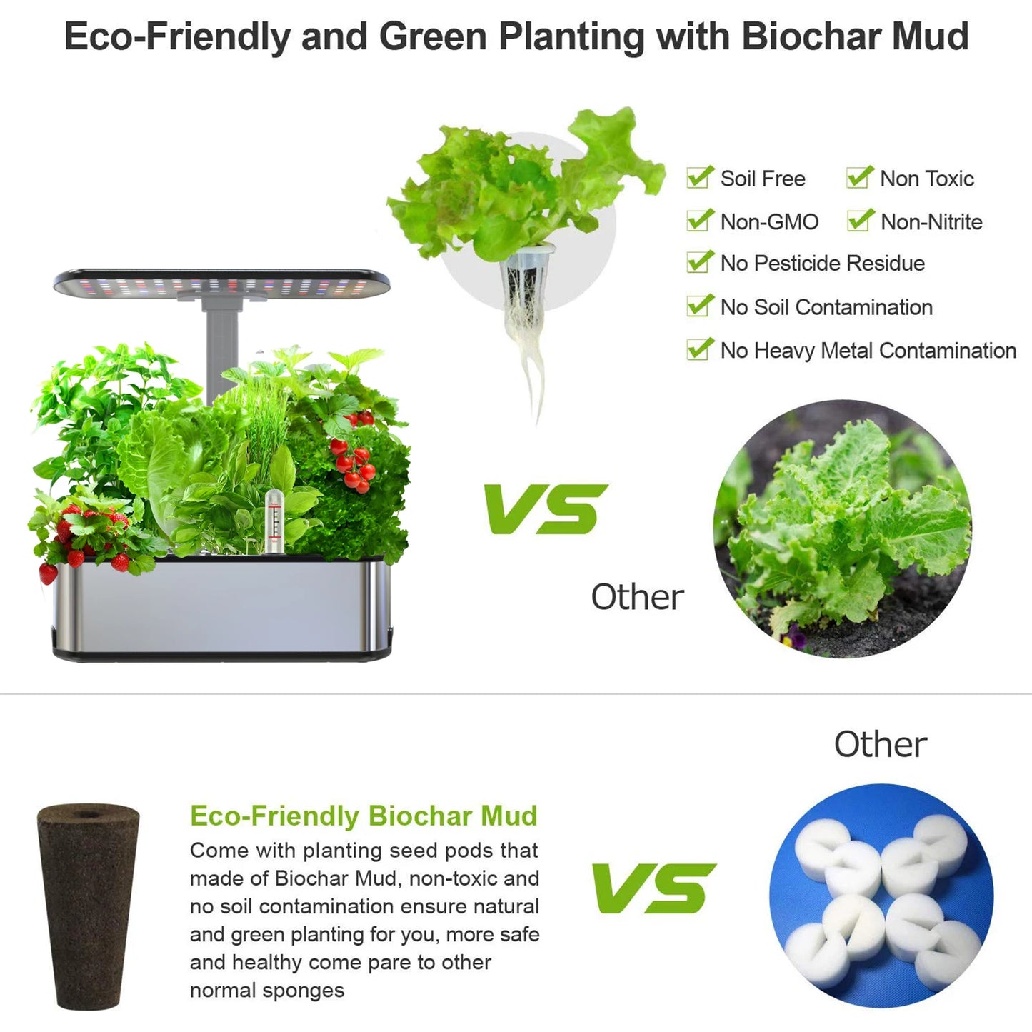 BHTNYOO Hydroponic Indoor Garden Kit with LED Grow Lights