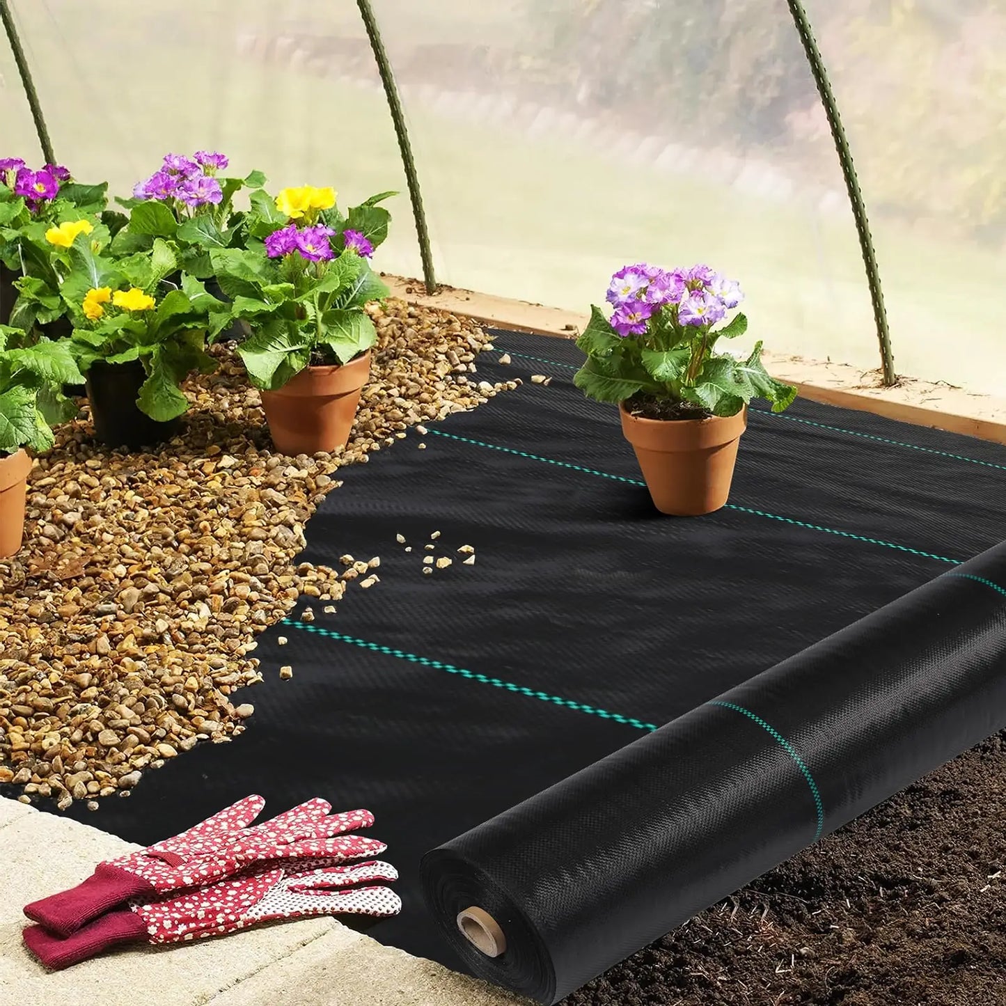 HiMISSH Weed Barrier Landscape Fabric Heavy Duty Woven Garden Cloth