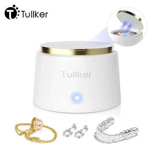 TULLKER Ultrasonic Retainer Cleaner For Dentures Braces With UV Light