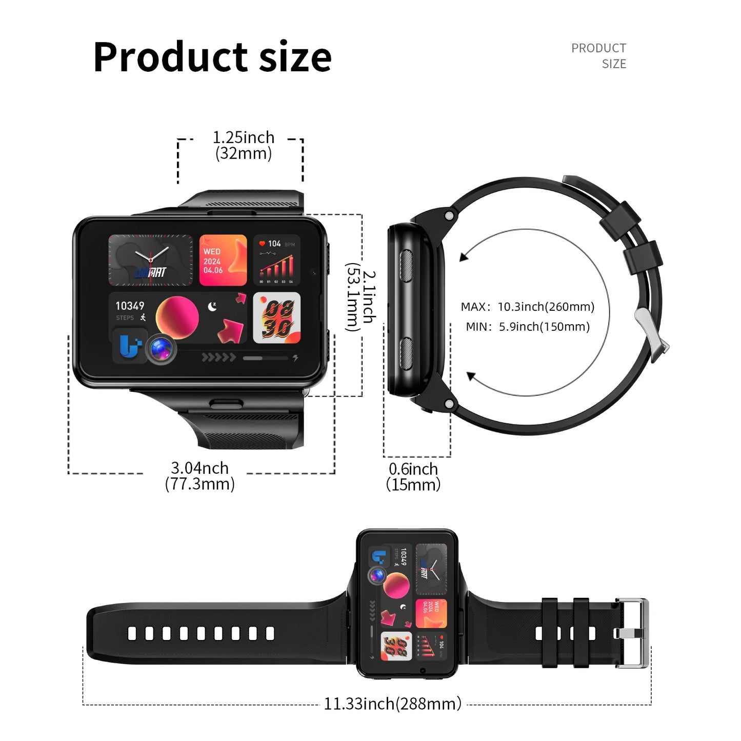 LOKMAT APPLLP MAX Android Smartwatch with 4G Dual Camera Video Calls